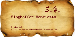 Singhoffer Henrietta névjegykártya