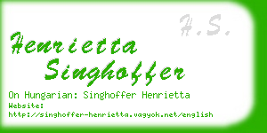 henrietta singhoffer business card